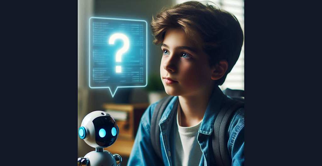human child interacting with a AI bot